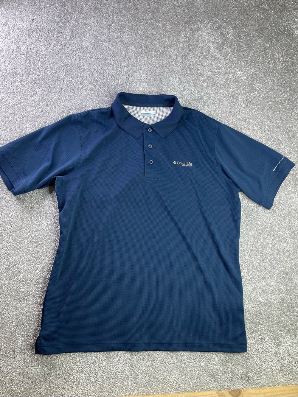 Columbia PFG Men’s XL Navy Blue Performance Fishing Polo Omni-Shade Vent